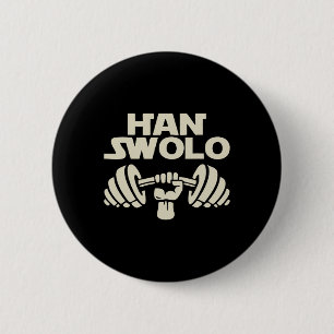 Han Swolo Gym Weightlifting  2 Inch Round Button