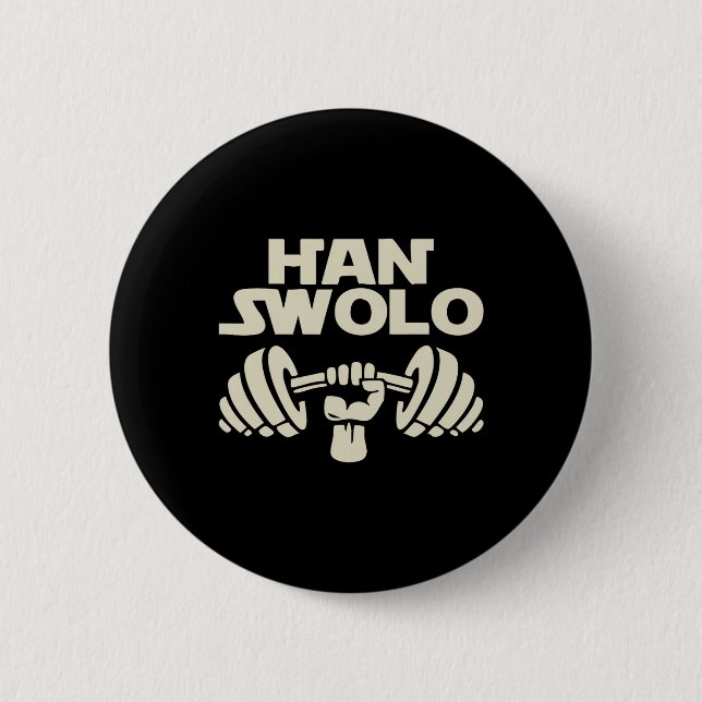 Han Swolo Gym Weightlifting  2 Inch Round Button (Front)
