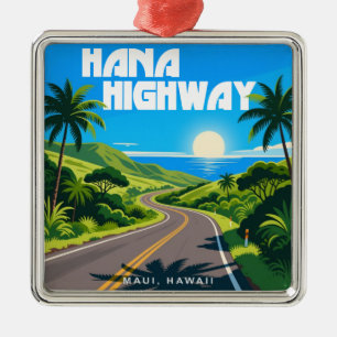 Hana Highway Maui Hawaii Landscape Metal Ornament