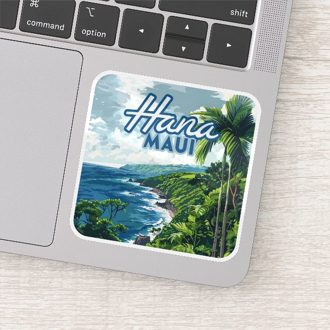 Hana Maui Hawaii Road to Hana Beach Coast Retro (Detail)