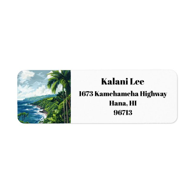 Hana Maui Hawaii Road to Hana Return Address  (Front)