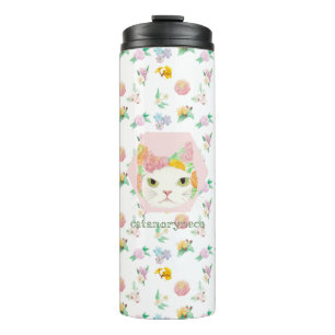 Hanabune (flower cat/gate de flow) thermal tumbler