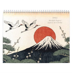 Hanafuda-Inspired Japanese Woodblock-Style Art Calendar