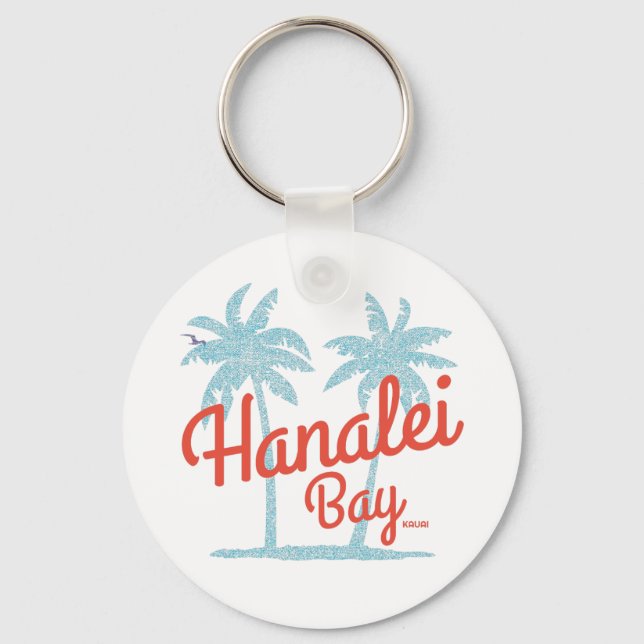 Hanalei Bay Hawaii Island of Kauai Keychain (Front)