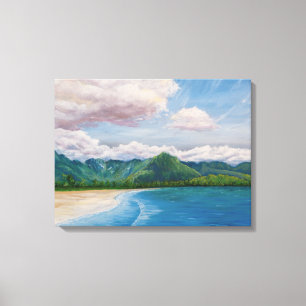Hanalei Bay Hawaii Painting Canvas Print