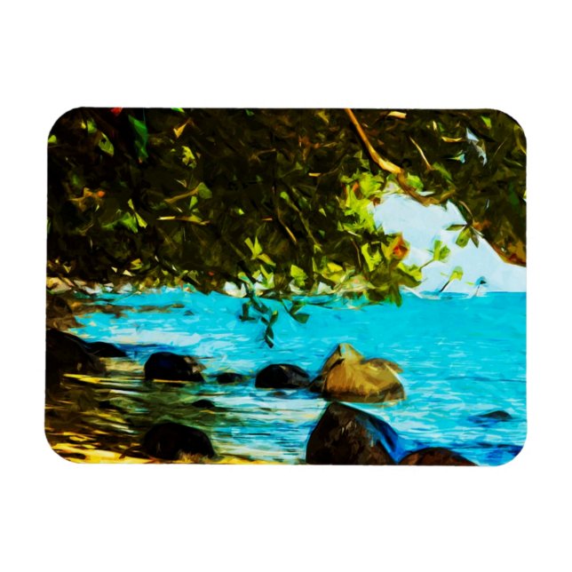 Hanalei Bay Kauai Hawaii Abstract Magnet (Horizontal)