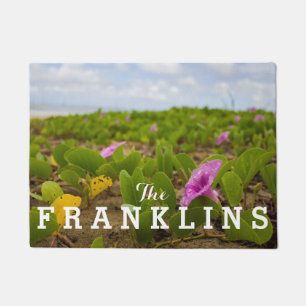 Hanalei Bay, Kauai Morning Glory Purple Flower Doormat