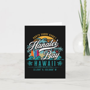 Hanalei Byy North Shore Kauai Hawaii Retro Sun Sur Card