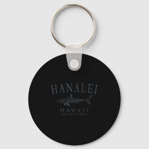 Hanalei hawaii shark retro slate art fishing tank keychain