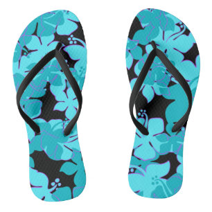 Hanalei Hawaiian Hibiscus Camo Floral Flip Flops