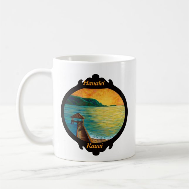 "Hanalei Pier" w/Hawaii Islands Coffee Mug (Left)