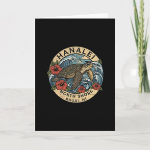 Hanalei Sea Turtle Kauai Hawaii Vacation Hawaiian  Card