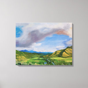 Hanalei Valley Hawaii Oil Painting Canvas Print