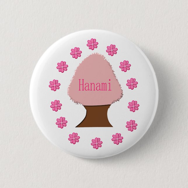 Hanami Japanese Cherry Tree 2 Inch Round Button (Front)