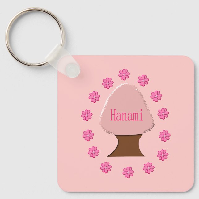 Hanami Japanese Cherry Tree Custom Keychain (Front)