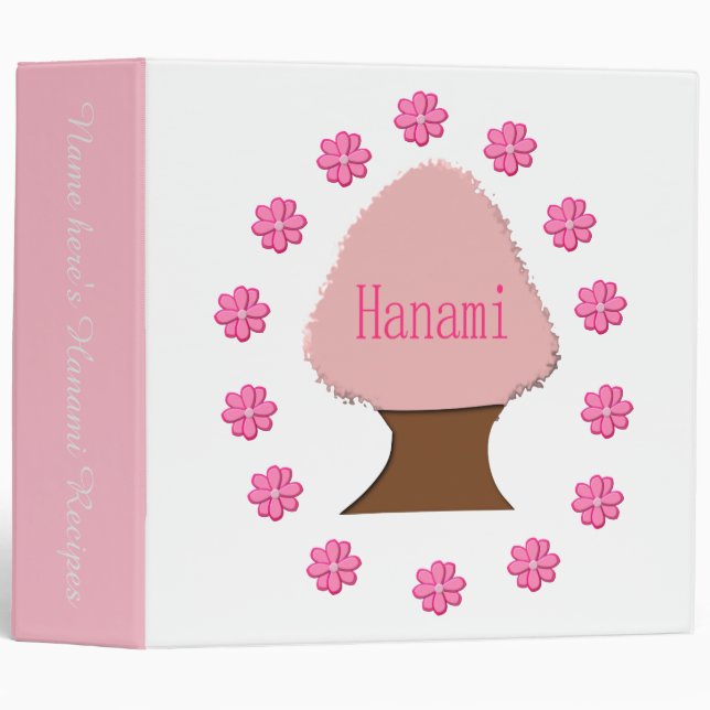 Hanami Japanese Cherry Tree Custom Recipe Binder (Front/Spine)