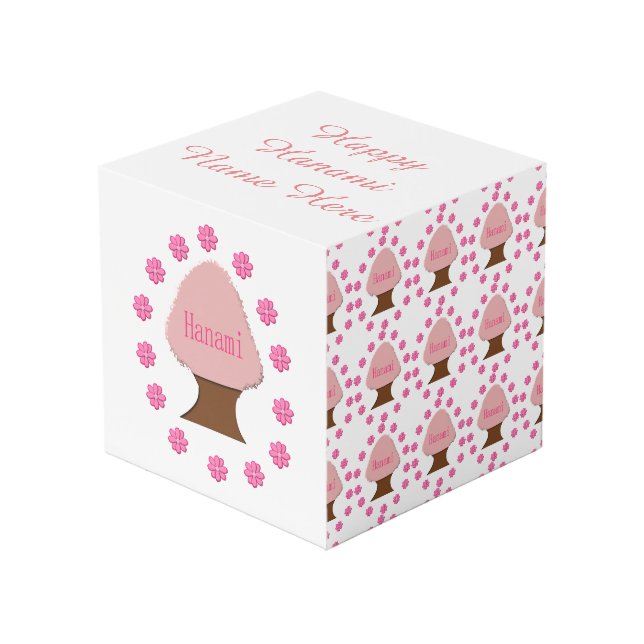 Hanami Japanese Cherry Tree Personalized Cube (Front Angled)