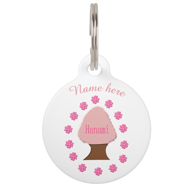 Hanami Japanese Cherry Tree Personalized Pet Tag (Front)