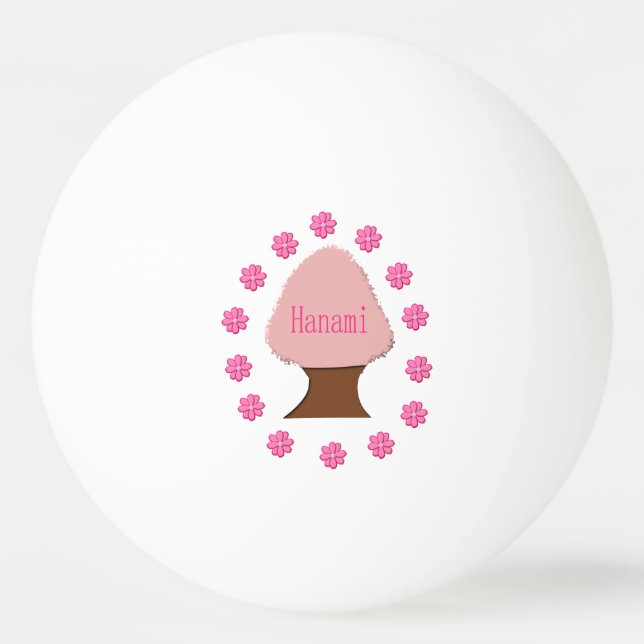 Hanami Japanese Cherry Tree Ping Pong Ball (Front)