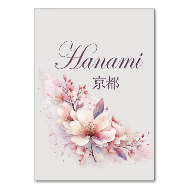 Hanami Kyoto Table Number (Front)