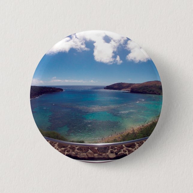 HANAUMA BAY HAWAII 2 INCH ROUND BUTTON (Front)