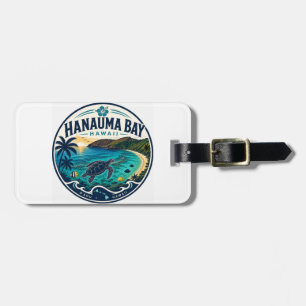 Hanauma Bay Hawaii Retro Travel Logo Luggage Tag