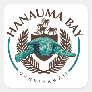Hanauma Bay Hawaii Square Sticker
