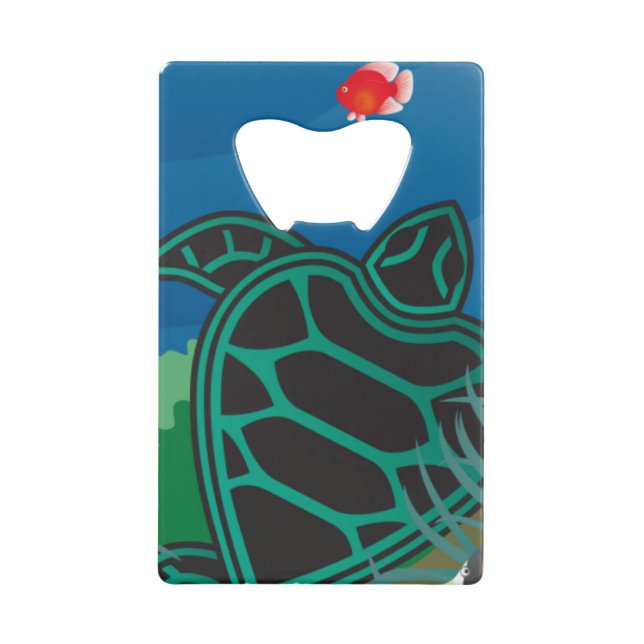 Hanauma Bay Hawaii Turtle Credit Card Bottle Opener (Front)