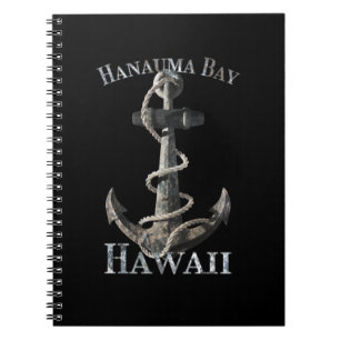 Hanauma Bay Hawaii Vacation Nautical Anchor Sailin Notebook