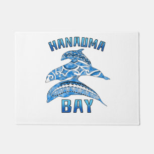 Hanauma Bay Hawaii Vacation Tribal Dolphins Doormat