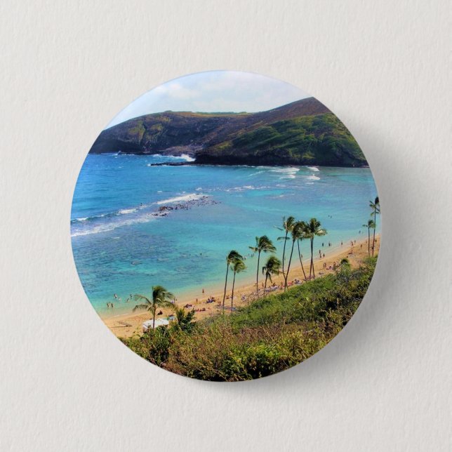 Hanauma Bay, Honolulu, Oahu, Hawaii View 2 Inch Round Button (Front)