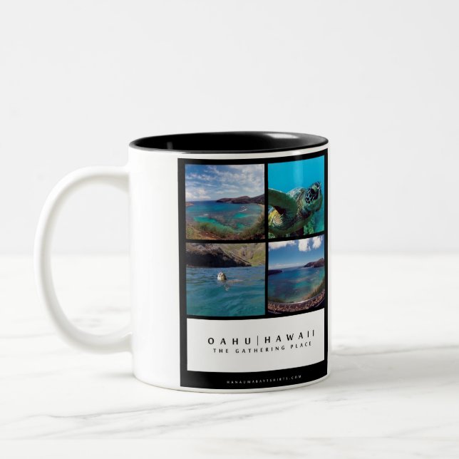 Hanauma Bay - Oahu Hawaii Two-Tone Coffee Mug (Left)