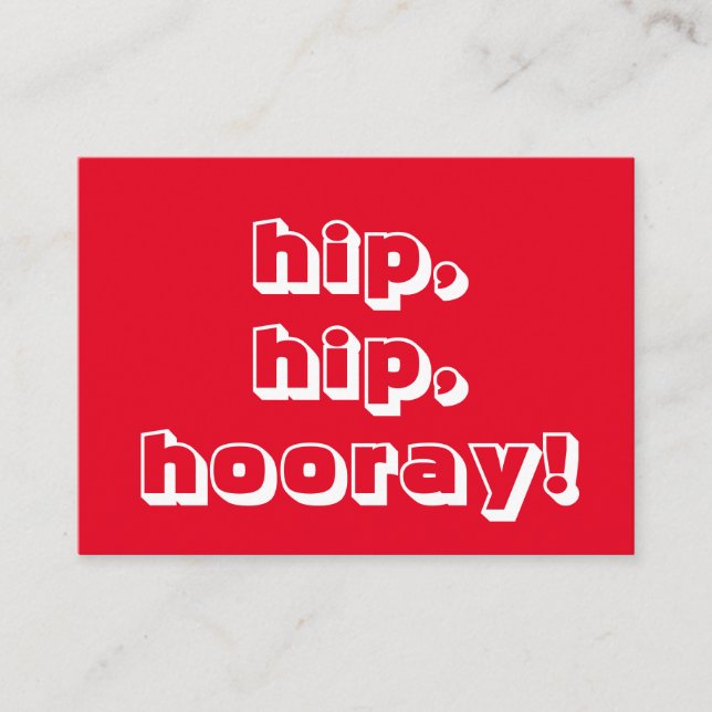 hanche, hanche, hourra ! Félicitations, carte blan (Devant)