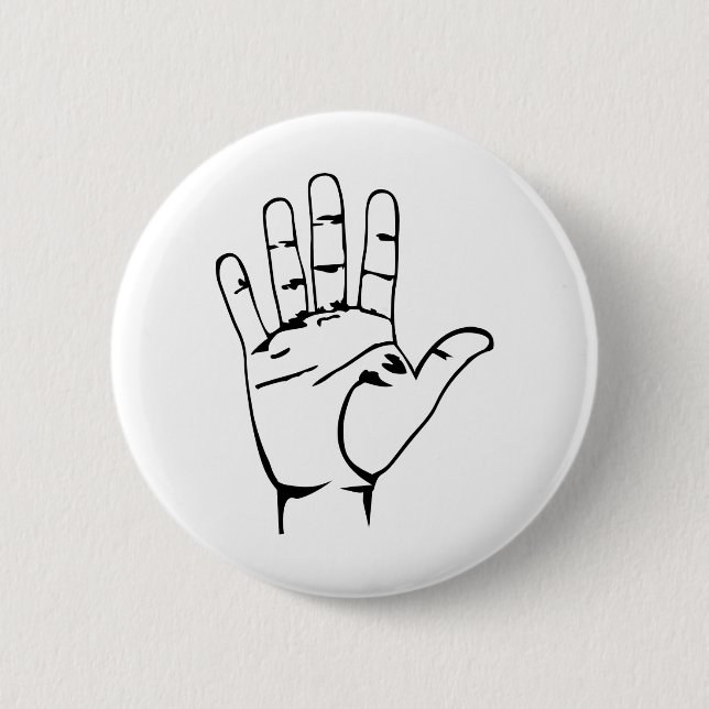 Hand 2 Inch Round Button (Front)