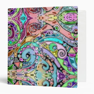 Hand And Digitally Painted Pattern Art 10 Binder