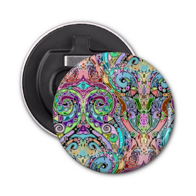 Hand And Digitally Painted Pattern Art 10 Bottle Opener (Front)