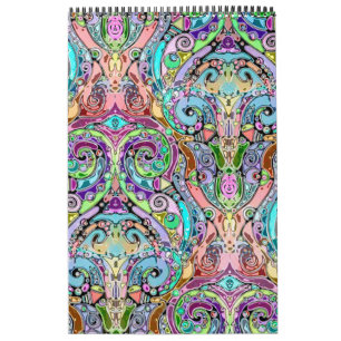 Hand And Digitally Painted Pattern Art 10 Calendar