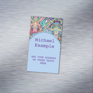 Hand And Digitally Painted Pattern Art 10 Magnetic Business Card