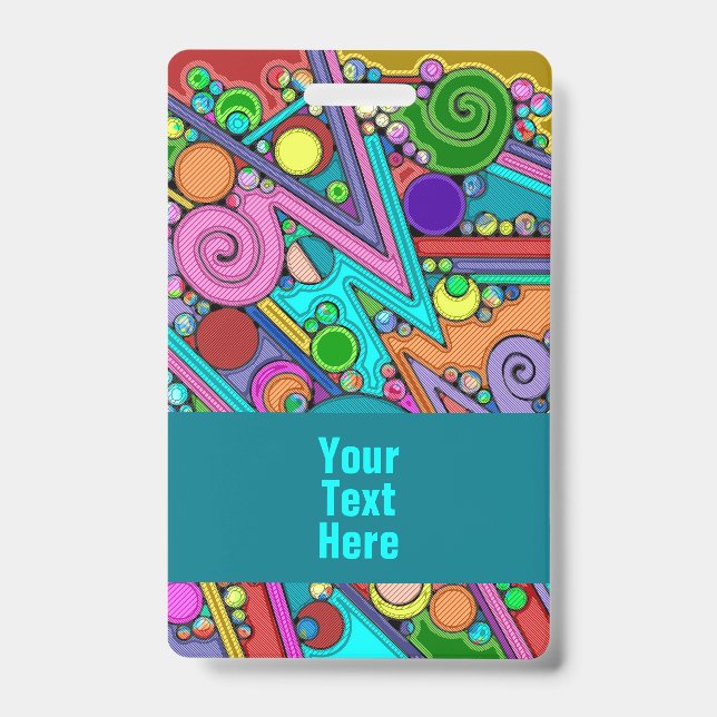 Hand And Digitally Painted Pattern Art 12 Badge (Front)