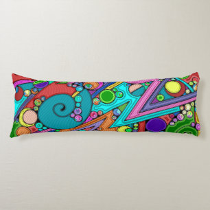 Hand And Digitally Painted Pattern Art 12 Body Pillow
