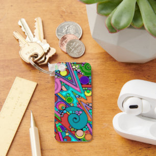 Hand And Digitally Painted Pattern Art 12 Keychain