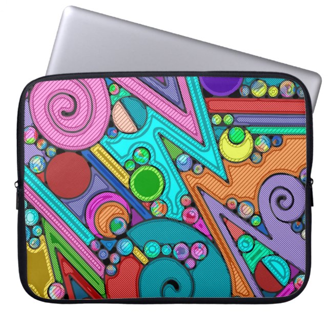 Hand And Digitally Painted Pattern Art 12 Laptop Sleeve (Front)
