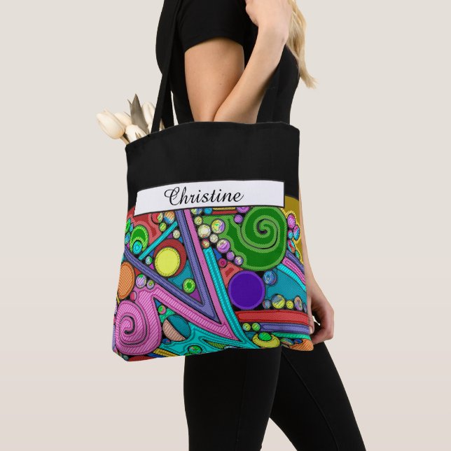 Hand And Digitally Painted Pattern Art 12 Tote Bag (Close Up)
