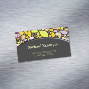 Hand And Digitally Painted Pattern Art 13 Magnetic Business Card