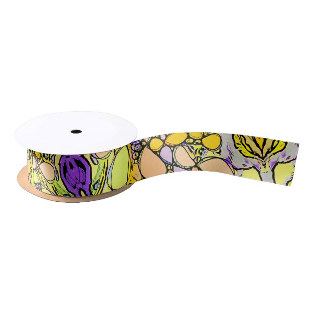 Hand And Digitally Painted Pattern Art 13 Satin Ribbon (Spool)