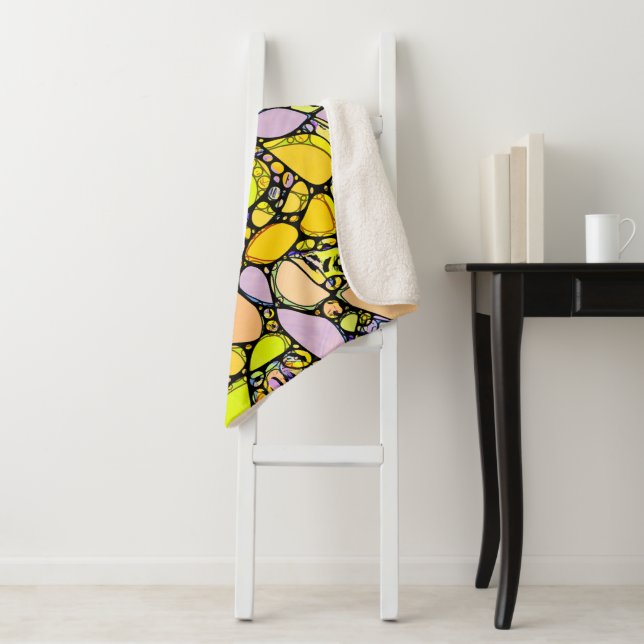 Hand And Digitally Painted Pattern Art 13 Sherpa Blanket (In Situ)