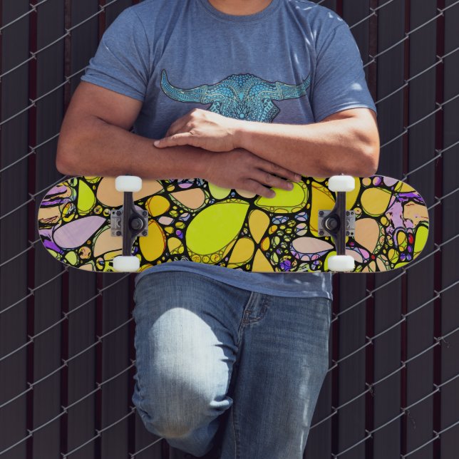 Hand And Digitally Painted Pattern Art 13 Skateboard (Outdoor 3)