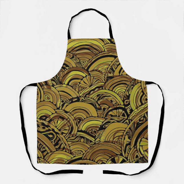 Hand And Digitally Painted Pattern Art 15 Apron (Front)