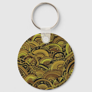 Hand And Digitally Painted Pattern Art 15 Keychain