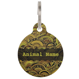 Hand And Digitally Painted Pattern Art 15 Pet Tag